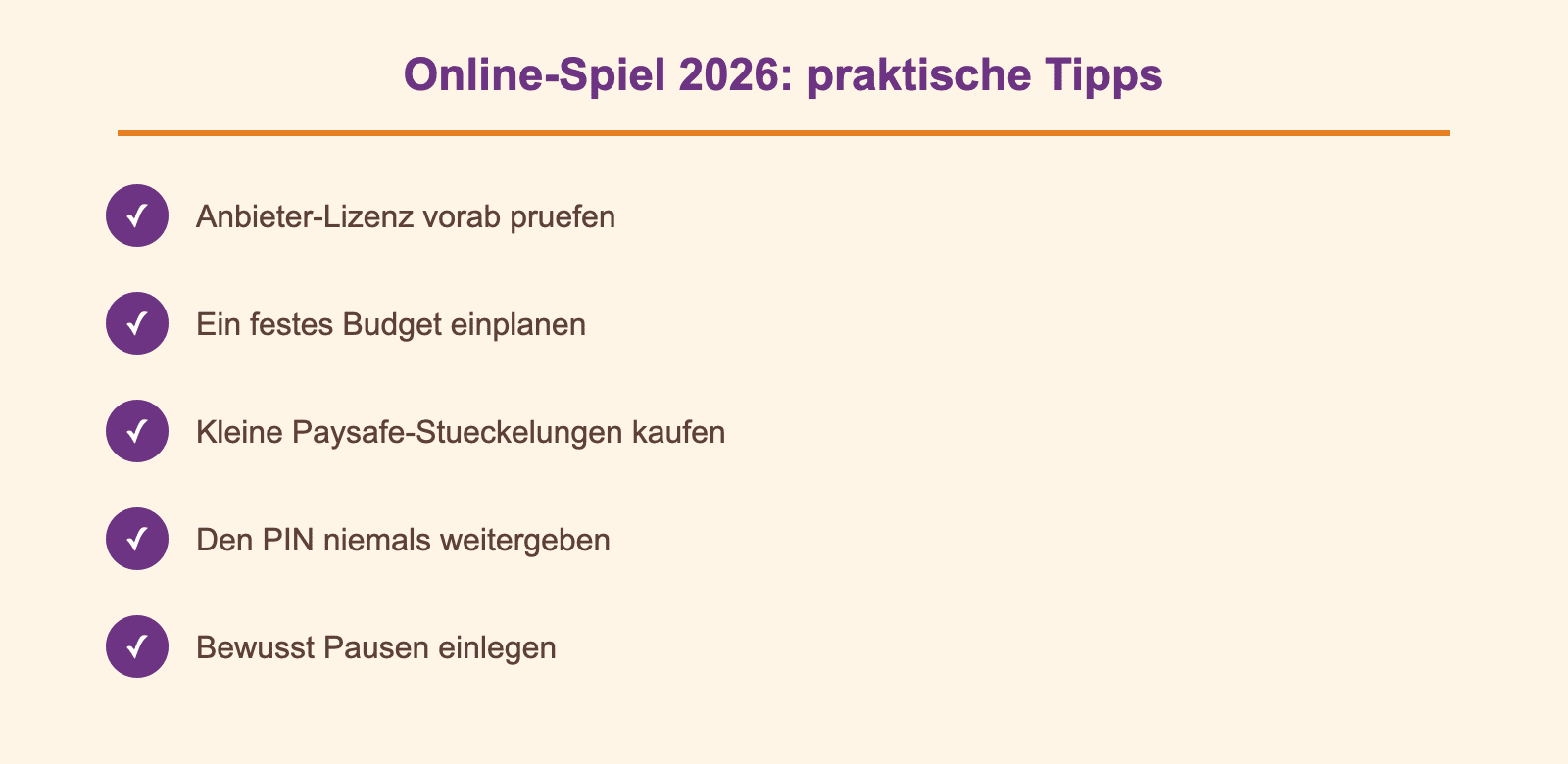 Checkliste: praktische Tipps fürs Online-Spiel 2026